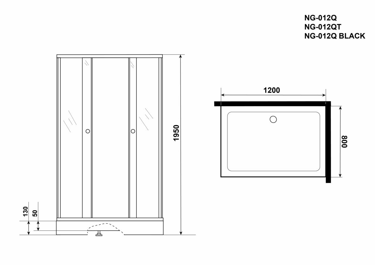 Душевой уголок Niagara NG-012-14QT (1200х800х1950) низкий поддон(13см)  стекло ТОНИРОВАННОЕ, 2 места по 21 500 руб. — купить в Москве в  интернет-магазине